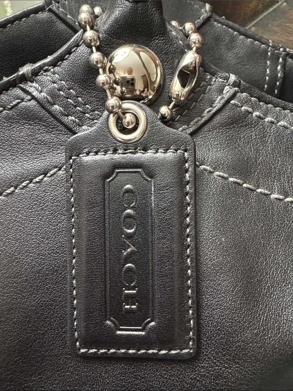 Coach Legacy Bleeker Black Leather Tote with Coach Tag - Picture 3 of 13
